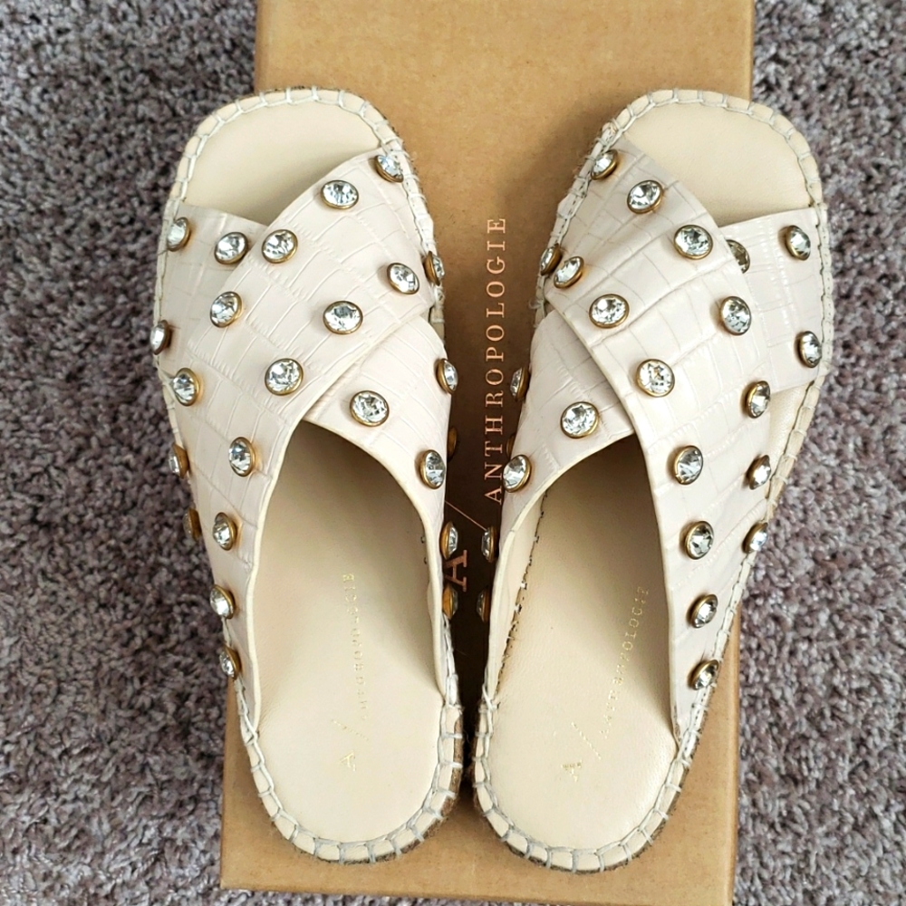 Like New Anthropologie Gems Croc Slide